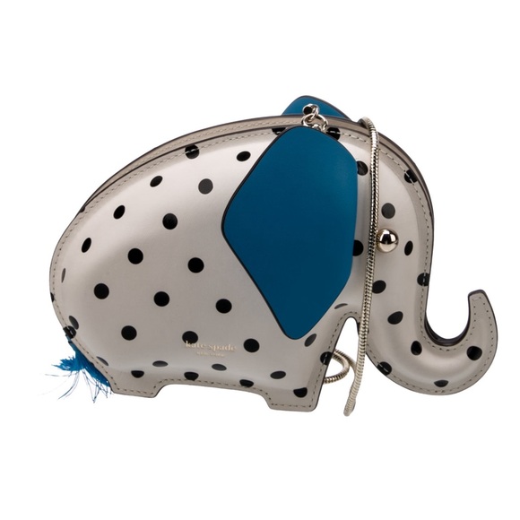 Kate Spade Tiny Cabana Polka Dot Elephant Leather Crossbody EUC - Picture 2 of 14